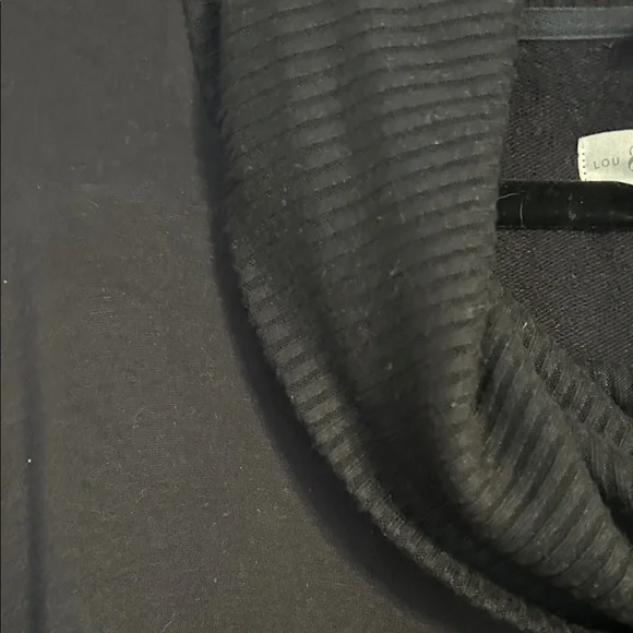 LOU & GREY Ann Taylor Loft Black Black Cowl Neck Sweater Large Softblend Lite - Picture 6 of 7